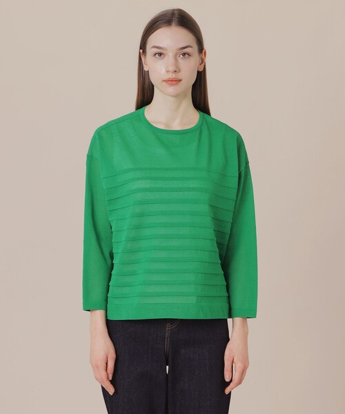 MACKINTOSH LONDON(マッキントッシュ ロンドン)の「【WEB・一部店舗限定】シースルーボーダーニットプルオーバー(ニット/セーター・レディース・グリーン系その他4/オフホワイト/ブラック・38)」の7枚目の写真