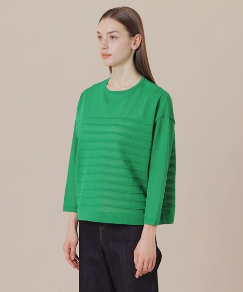 MACKINTOSH LONDON(マッキントッシュ ロンドン)の「【WEB・一部店舗限定】シースルーボーダーニットプルオーバー(ニット/セーター・レディース・グリーン系その他4/オフホワイト/ブラック・38)」の8枚目の写真
