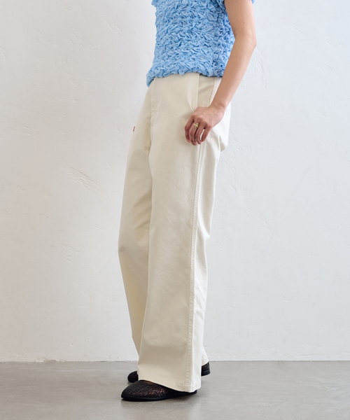 U by SPICK&SPAN(ユーバイスピックアンドスパン)の「チノワイドパンツ(チノパンツ・レディース・ネイビー/アイボリー・36/38)」の11枚目の写真