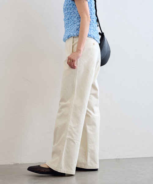 U by SPICK&SPAN(ユーバイスピックアンドスパン)の「チノワイドパンツ(チノパンツ・レディース・ネイビー/アイボリー・36/38)」の12枚目の写真