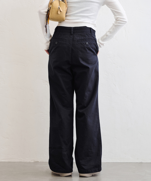 U by SPICK&SPAN(ユーバイスピックアンドスパン)の「チノワイドパンツ(チノパンツ・レディース・ネイビー/アイボリー・36/38)」の22枚目の写真