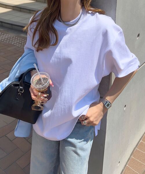 KOBE LETTUCE(コウベレタス)の「ヘビーウェイトユニセックスコットンバスクTシャツ(Tシャツ/カットソー・レディース・グレイッシュベージュ/ブラック/オフホワイト/アッシュグレー/ブルー系・L/M/XL)」の2枚目の写真