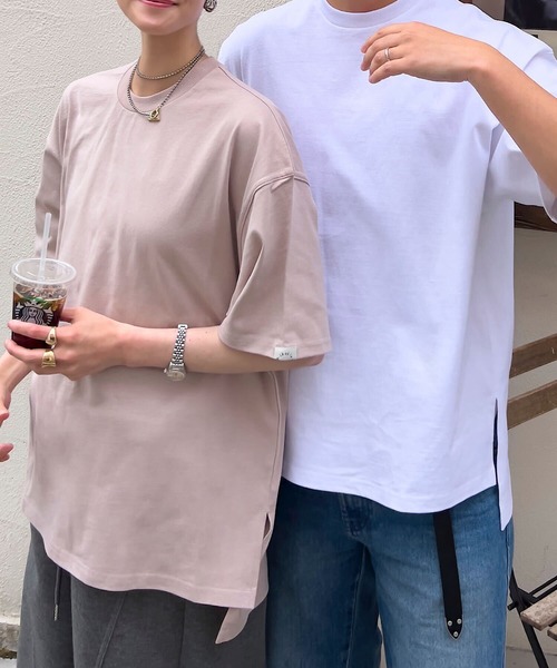 KOBE LETTUCE(コウベレタス)の「ヘビーウェイトユニセックスコットンバスクTシャツ(Tシャツ/カットソー・レディース・グレイッシュベージュ/ブラック/オフホワイト/アッシュグレー/ブルー系・L/M/XL)」の14枚目の写真