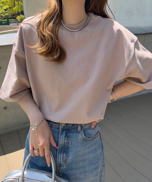 KOBE LETTUCE(コウベレタス)の「ヘビーウェイトユニセックスコットンバスクTシャツ(Tシャツ/カットソー・レディース・グレイッシュベージュ/ブラック/オフホワイト/アッシュグレー/ブルー系・L/M/XL)」の21枚目の写真