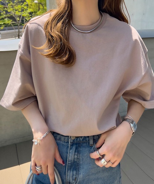 KOBE LETTUCE(コウベレタス)の「ヘビーウェイトユニセックスコットンバスクTシャツ(Tシャツ/カットソー・レディース・グレイッシュベージュ/ブラック/オフホワイト/アッシュグレー/ブルー系・L/M/XL)」の20枚目の写真