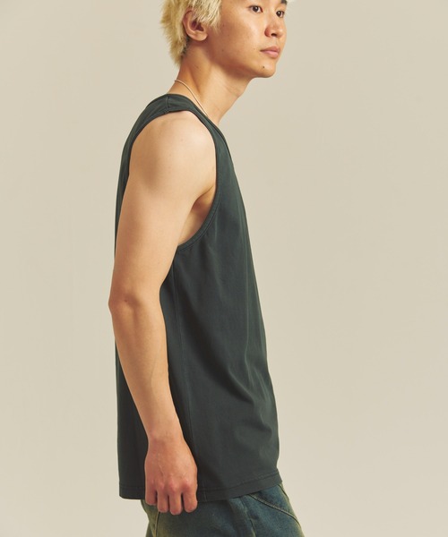 SHELTECH(シェルテック)の「SHELTECH-ピグメントプレーティング天竺-Tanktop(Tシャツ/カットソー・メンズ・ブラック・M/L/XL)」の4枚目の写真