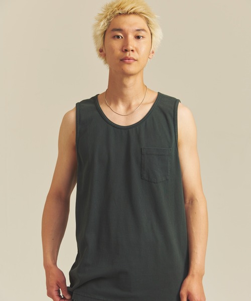 SHELTECH(シェルテック)の「SHELTECH-ピグメントプレーティング天竺-Tanktop(Tシャツ/カットソー・メンズ・ブラック・M/L/XL)」の6枚目の写真
