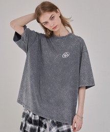 ヴィンテージ加工 ピグメント3Dメタルロゴプリント半袖Tシャツ
