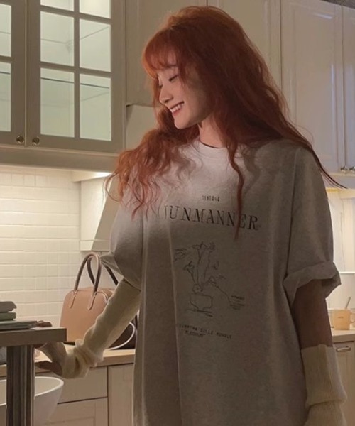 DIAVEL(ディアベル)の「カジュアル前プリント半袖Tシャツ(Tシャツ/カットソー・レディース・ライトグレー/ブラウン/ホワイト・M)」の10枚目の写真