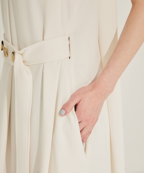 STUDIOUS/ステュディオス】Back Satin Belted Dress/バック