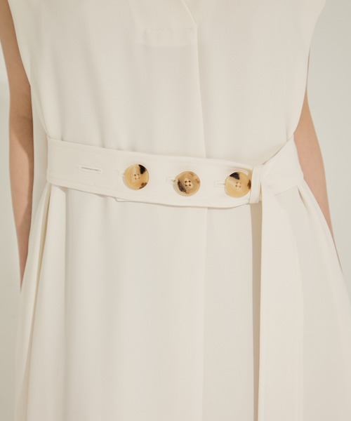 【新品】STUDIOUS バックサテンベルトドレス ブラック STUDIOUS/ステュディオス】Back Satin Belted Dress/バック