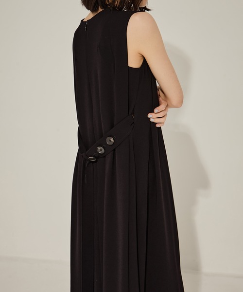 【新品】STUDIOUS バックサテンベルトドレス ブラック STUDIOUS/ステュディオス】Back Satin Belted Dress/バック