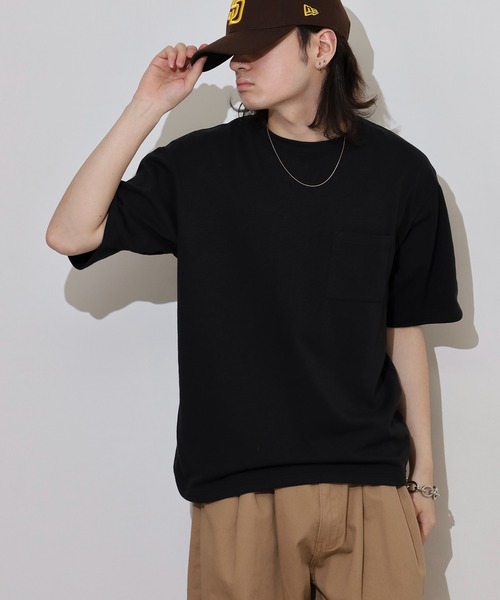 ACE（エース）の「無地ビッグシルエット接触冷感ポケット付き半袖Tシャツ（Tシャツ/カットソー・メンズ・ブラック/ネイビー/オフホワイト・S/L/LL/M）」の20枚目の写真