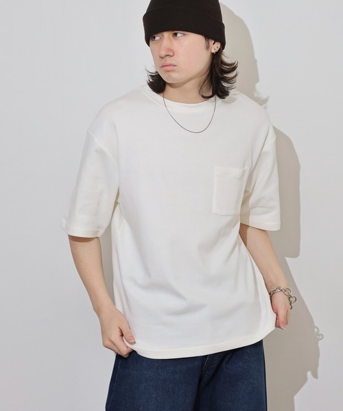 ACE（エース）の「無地ビッグシルエット接触冷感ポケット付き半袖Tシャツ（Tシャツ/カットソー・メンズ・ブラック/ネイビー/オフホワイト・S/L/LL/M）」の17枚目の写真