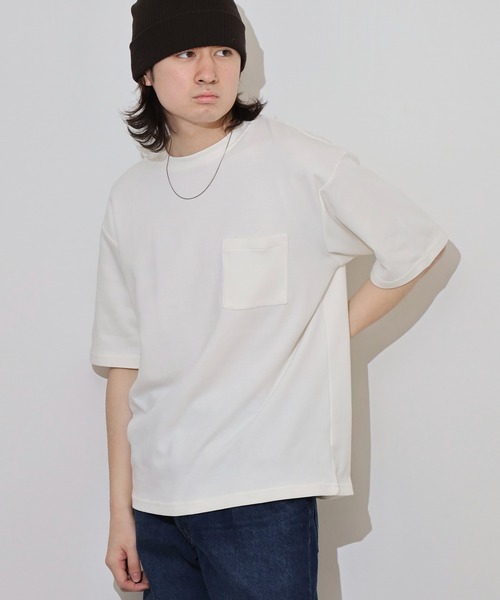 ACE（エース）の「無地ビッグシルエット接触冷感ポケット付き半袖Tシャツ（Tシャツ/カットソー・メンズ・ブラック/ネイビー/オフホワイト・S/L/LL/M）」の18枚目の写真