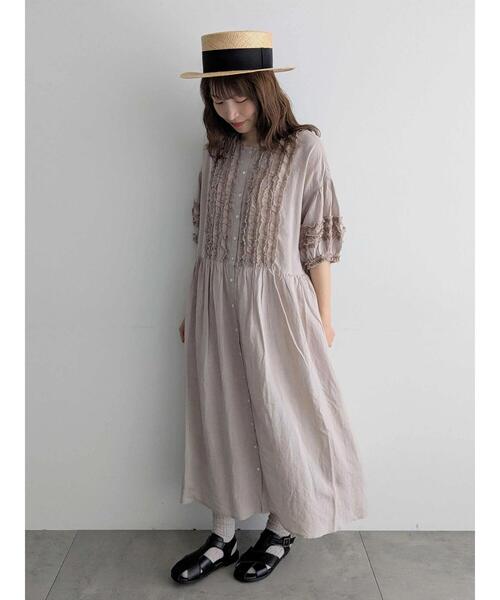 セール】【WEB限定 Sサイズ】【WACLOTH】フリル切替ワンピース