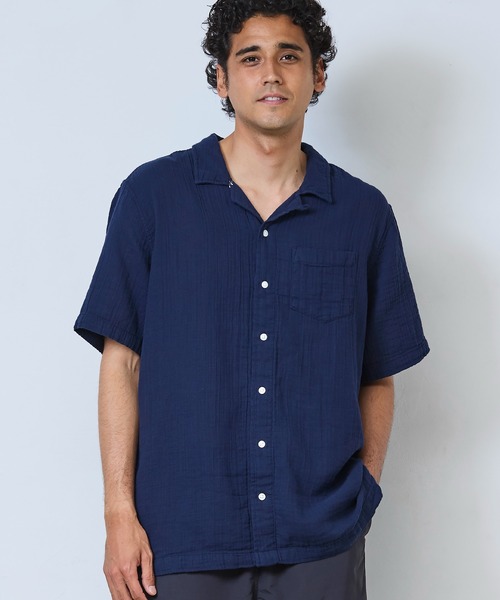 Soloist コットンガーゼシャツ ネイビー/ベージュ Soloist コットンガーゼシャツ ネイビー/ベージュ