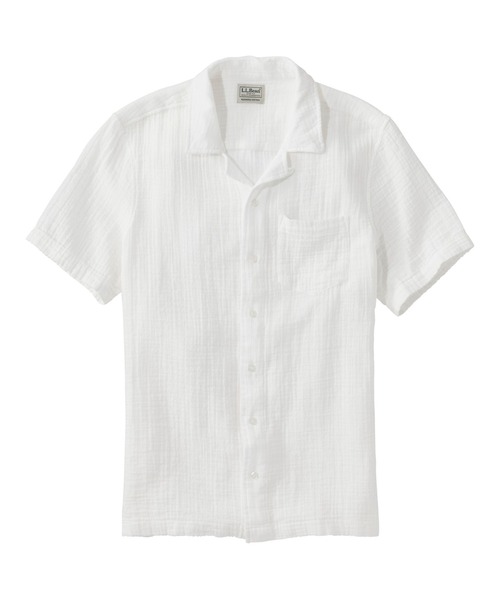 L.L.Bean（エルエルビーン）の「クラウド・ガーゼ・シャツ、スライトリー・フィット（すっきりフィット）　半袖 米国フィット・レギュラー（シャツ/ブラウス・メンズ・グレイッシュブルー/ホワイト/ダークブラック/セージグリーン/ダークブルー/ネイビー/レッド・X-LARGE/LARGE/MEDIUM/SMALL）」の2枚目の写真