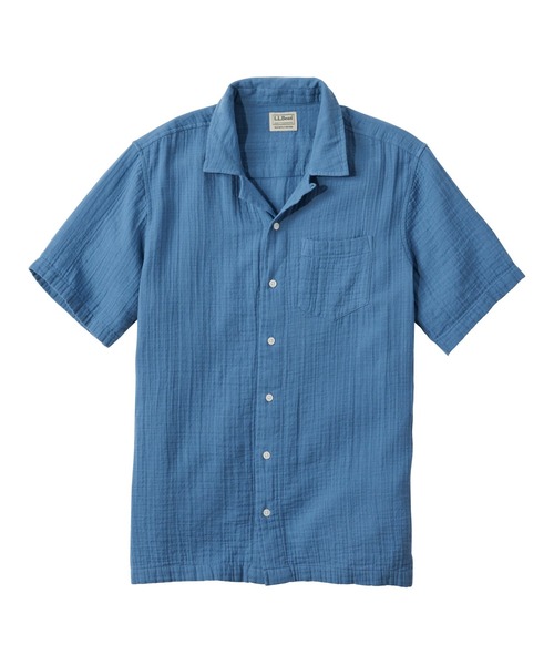L.L.Bean（エルエルビーン）の「クラウド・ガーゼ・シャツ、スライトリー・フィット（すっきりフィット）　半袖 米国フィット・レギュラー（シャツ/ブラウス・メンズ・グレイッシュブルー/ホワイト/ダークブラック/セージグリーン/ダークブルー/ネイビー/レッド・X-LARGE/LARGE/MEDIUM/SMALL）」の7枚目の写真