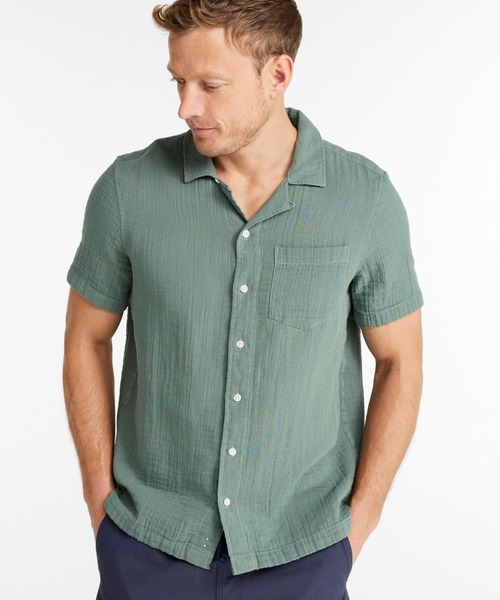 L.L.Bean（エルエルビーン）の「クラウド・ガーゼ・シャツ、スライトリー・フィット（すっきりフィット）　半袖 米国フィット・レギュラー（シャツ/ブラウス・メンズ・グレイッシュブルー/ホワイト/ダークブラック/セージグリーン/ダークブルー/ネイビー/レッド・X-LARGE/LARGE/MEDIUM/SMALL）」の10枚目の写真