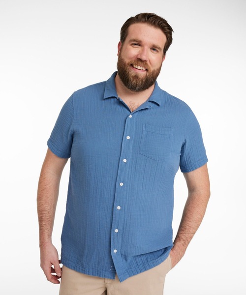 L.L.Bean（エルエルビーン）の「クラウド・ガーゼ・シャツ、スライトリー・フィット（すっきりフィット）　半袖 米国フィット・レギュラー（シャツ/ブラウス・メンズ・グレイッシュブルー/ホワイト/ダークブラック/セージグリーン/ダークブルー/ネイビー/レッド・X-LARGE/LARGE/MEDIUM/SMALL）」の12枚目の写真