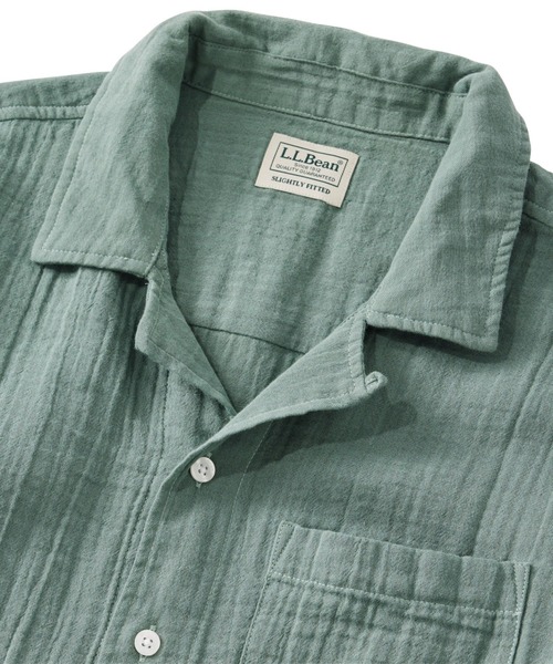 L.L.Bean（エルエルビーン）の「クラウド・ガーゼ・シャツ、スライトリー・フィット（すっきりフィット）　半袖 米国フィット・レギュラー（シャツ/ブラウス・メンズ・グレイッシュブルー/ホワイト/ダークブラック/セージグリーン/ダークブルー/ネイビー/レッド・X-LARGE/LARGE/MEDIUM/SMALL）」の9枚目の写真