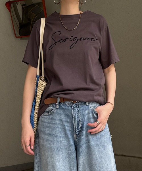 LBC（エルビーシー）の「コード刺繍ロゴTシャツ（Tシャツ/カットソー・レディース・ブラック/ブルー/ホワイト/ブラウン・L/M）」の3枚目の写真