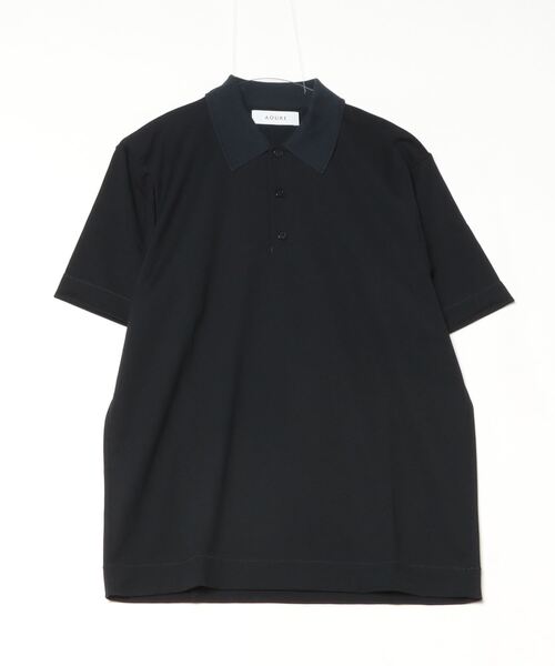 【美品／匿名発送】AOURE アウール PAGEE ポロシャツ M ブラック EC LIMITED】ポロシャツ(カットソー＆Tシャツ)｜トップス｜AOURE