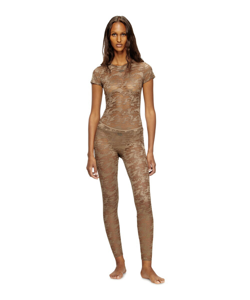DIESEL◆ kasia-utlt レーストップ Tシャツ 半袖 Women's Camo lace T-shirt | Black | Diesel