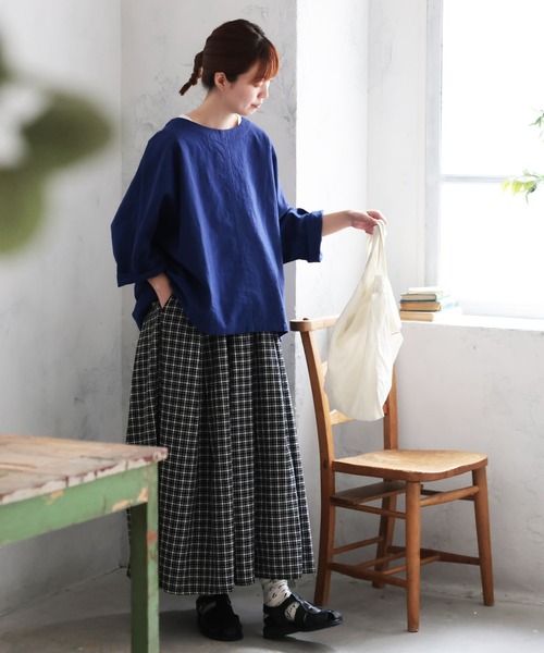 soulberry（ソウルベリー）の「アサガオのプルオーバー（シャツ/ブラウス・レディース・ブルー・5L/4L/3L/LL/L/M）」の2枚目の写真