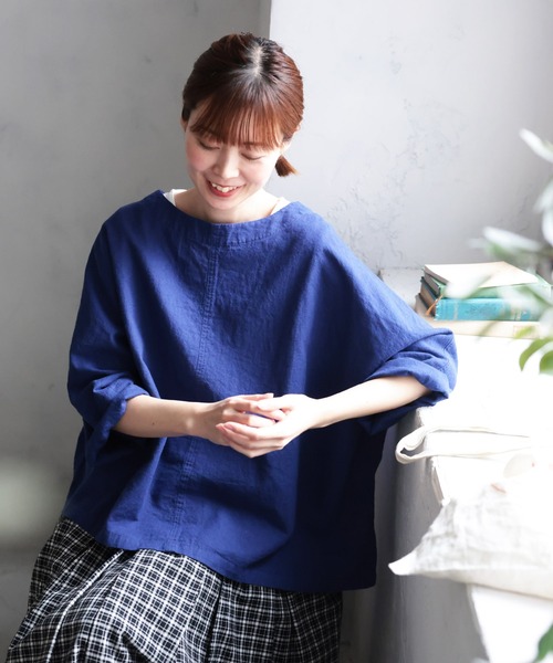 soulberry（ソウルベリー）の「アサガオのプルオーバー（シャツ/ブラウス・レディース・ブルー・5L/4L/3L/LL/L/M）」の3枚目の写真