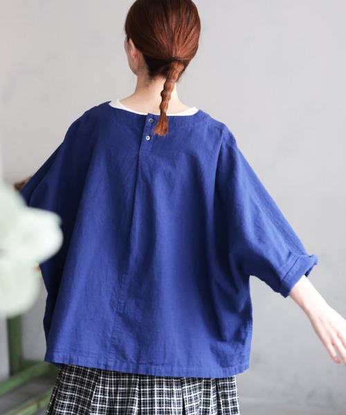 soulberry（ソウルベリー）の「アサガオのプルオーバー（シャツ/ブラウス・レディース・ブルー・5L/4L/3L/LL/L/M）」の4枚目の写真