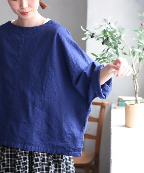 soulberry（ソウルベリー）の「アサガオのプルオーバー（シャツ/ブラウス・レディース・ブルー・5L/4L/3L/LL/L/M）」の7枚目の写真