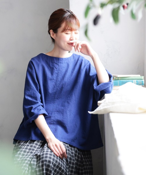 soulberry（ソウルベリー）の「アサガオのプルオーバー（シャツ/ブラウス・レディース・ブルー・5L/4L/3L/LL/L/M）」の9枚目の写真