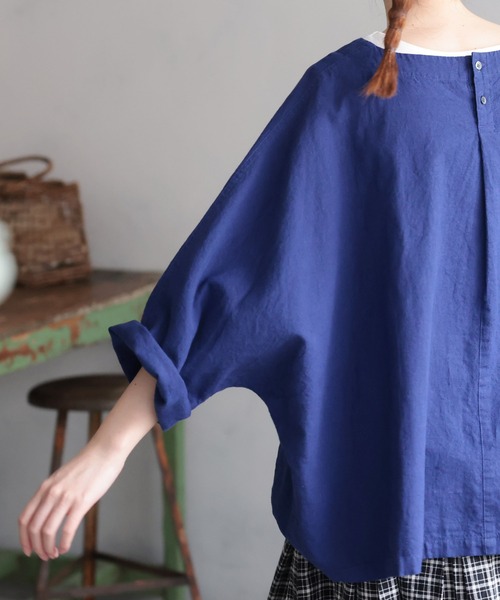 soulberry（ソウルベリー）の「アサガオのプルオーバー（シャツ/ブラウス・レディース・ブルー・5L/4L/3L/LL/L/M）」の11枚目の写真