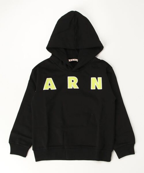 MARNI(マルニ)の「MARNI(マルニ)Kids & Junior ブランドロゴパーカーフーディー(スウェット・キッズ・カーキ/ブラック・4Y/6Y/8Y/14Y/12Y/10Y)」の1枚目の写真