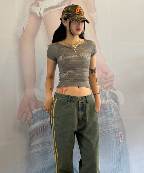 Heavenly Button Down Camo Tee（Tシャツ/カットソー