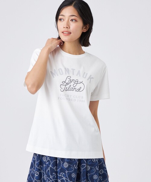 TRANS WORK(トランスワーク)の「【ウォッシャブル】コーコランバイオスムース(Tシャツ/カットソー・レディース・オレンジ/ブルー系その他4/オフホワイト・38/40)」の2枚目の写真