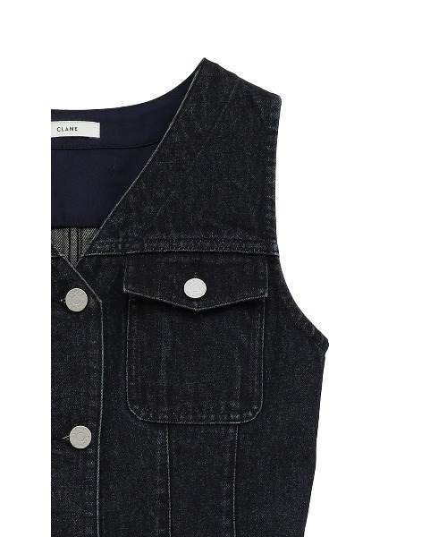 ワンピース CLANE SLEEVELESS LADY DENIM ONEPIECE CLANE - スリーブレス デニムワンピース - SLEEVELESS LADY DENIM