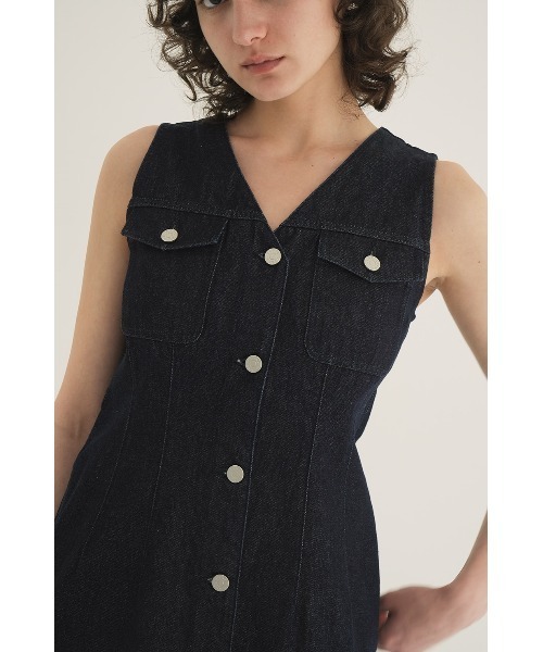 ワンピース CLANE SLEEVELESS LADY DENIM ONEPIECE セール】SLEEVELESS LADY DENIM ONEPIECE（ワンピース）｜CLANE