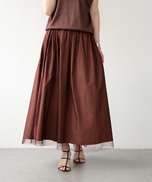 Jines | タフタ×チュールギャザースカート(スカート)