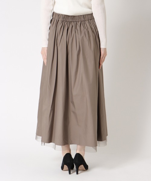 Jines（ジネス）の「タフタ×チュールギャザースカート（スカート・レディース・カーキ/ブラウン/グレー・38）」の16枚目の写真