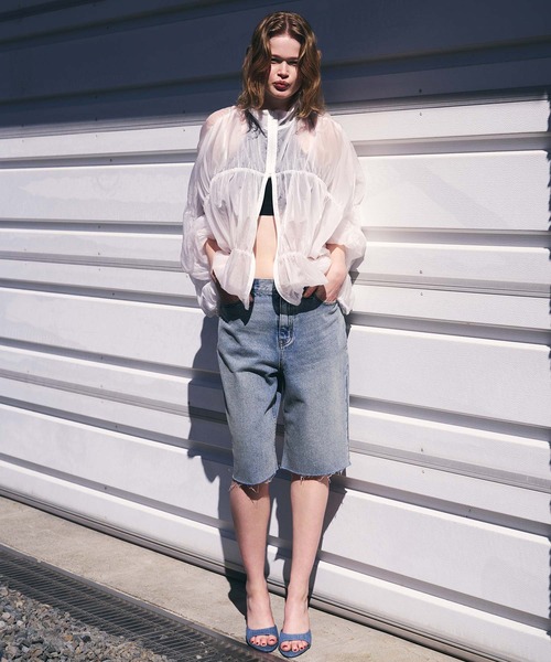 AKTE（アクテ）の「デニムハーフパンツ（デニムパンツ・レディース・ブラック/ブルー・1/2）」の20枚目の写真