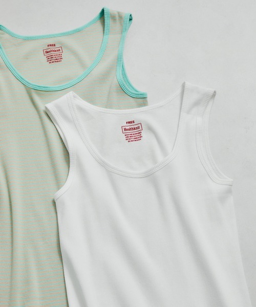 Healthknit（ヘルスニット）の「【Healthknit/ヘルスニット】Tubular Rib Tanktop（タンクトップ・レディース・ダークパープル/ミント/ホワイト/チャコールグレー/ブルー系その他2・FREE）」の2枚目の写真