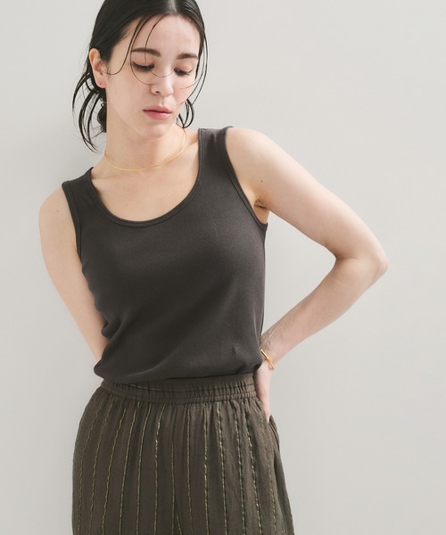 Healthknit（ヘルスニット）の「【Healthknit/ヘルスニット】Tubular Rib Tanktop（タンクトップ・レディース・ダークパープル/ミント/ホワイト/チャコールグレー/ブルー系その他2・FREE）」の3枚目の写真