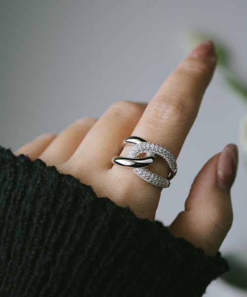 HM　リング　指輪　シルバー　ゴールド　クリア　トライアングル Silver925 Double Line Ring MARKT -マルク- | Ops.(オプス)公式