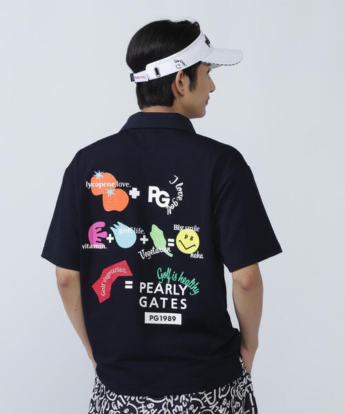 PEARLY GATES(パーリーゲイツ)の「【PEARLY GATES】Pe格子サッカー半袖ポロシャツ(ポロシャツ・メンズ・ホワイト/ネイビー/ブルー・X-LARGE/LARGE)」の15枚目の写真