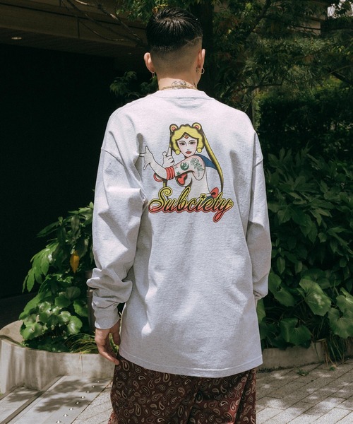 Subciety（サブサエティ）の「Moon light tee L/S（Tシャツ/カットソー・メンズ・ホワイト/アッシュグレー/ブラック・X-LARGE/LARGE/MEDIUM/SMALL）」の6枚目の写真