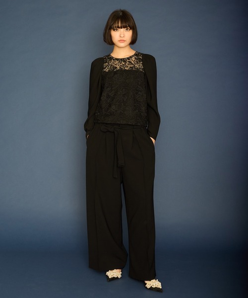 Ranerrh（ラネリ）の「フォーマルワイドパンツ【喪服・礼服】【入卒式・結婚式】【セットアップ展開有】【オフィス/ビジネス/デイリーにも使える】【秋冬用】（スーツパンツ・レディース・ブラック・38/36）」の22枚目の写真