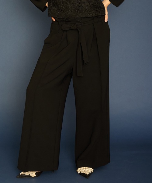 Ranerrh（ラネリ）の「フォーマルワイドパンツ【喪服・礼服】【入卒式・結婚式】【セットアップ展開有】【オフィス/ビジネス/デイリーにも使える】【秋冬用】（スーツパンツ・レディース・ブラック・38/36）」の21枚目の写真